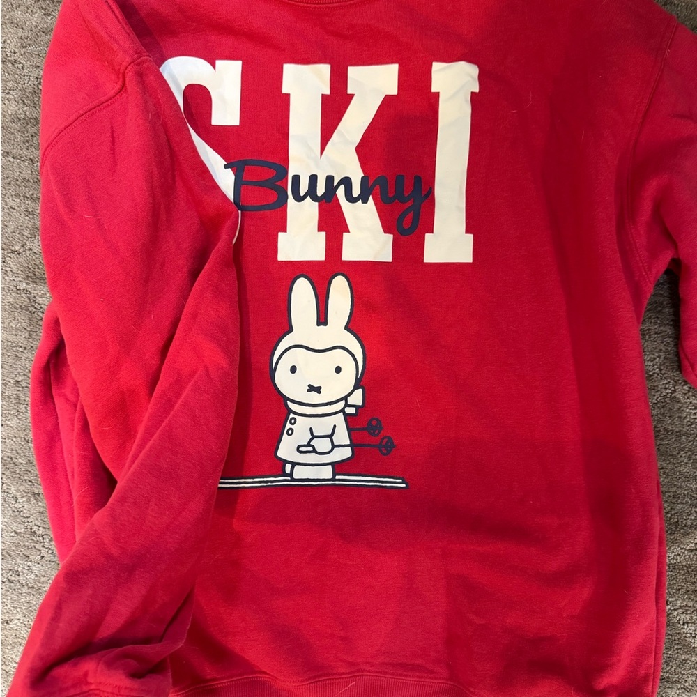 Red Ski Bunny adult Sweatshirt
